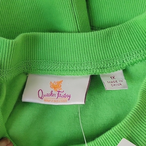 Vintage Quacker Factory Lime Green Top - 1X - Picture 5 of 6